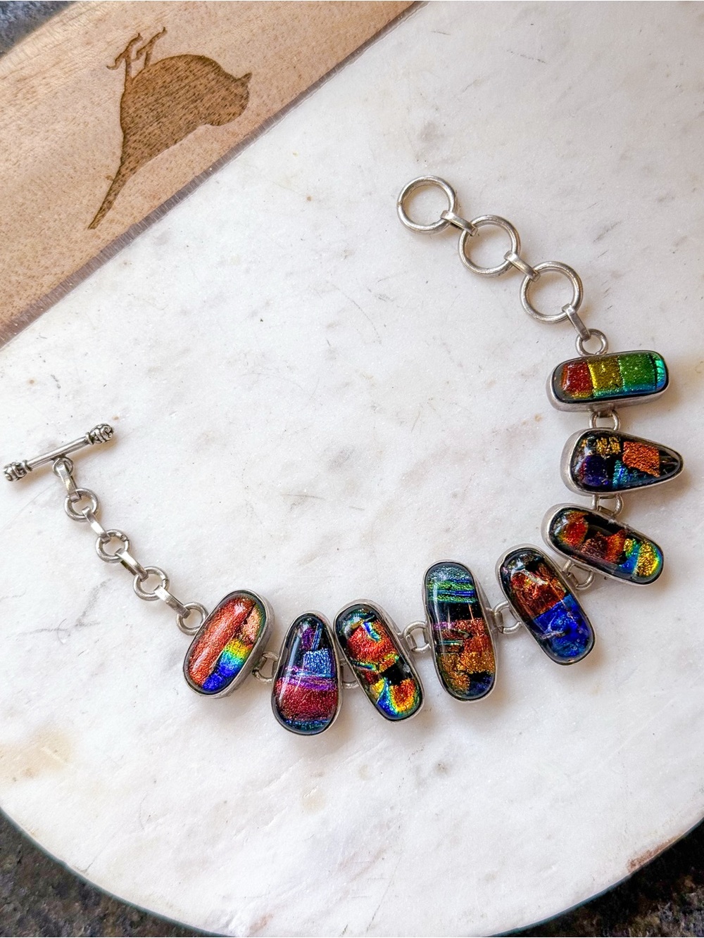 Multicolor Dichroic Glass Bracelet - Women Jewelry